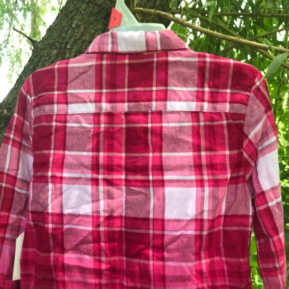 🍓NWT Button Down Western Spring Ombre Plaid Shirt
